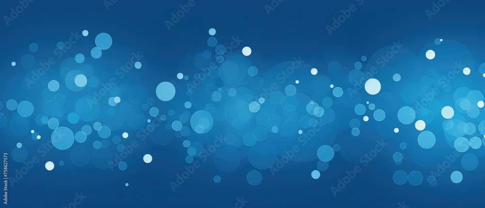 wide background simple blue polka dot circles smooth bokeh bubble ball pattern created with Generative AI Technology