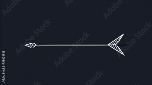 arrow sign. minimalist hand drawn arrow vector illustration. on black background.