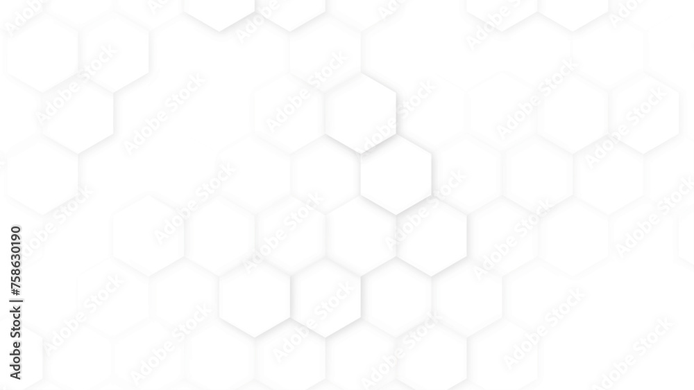 Naklejka premium Abstract white embossed hexagon. Honeycomb white Background. Abstract Hexagon wallpaper. Vector illustration