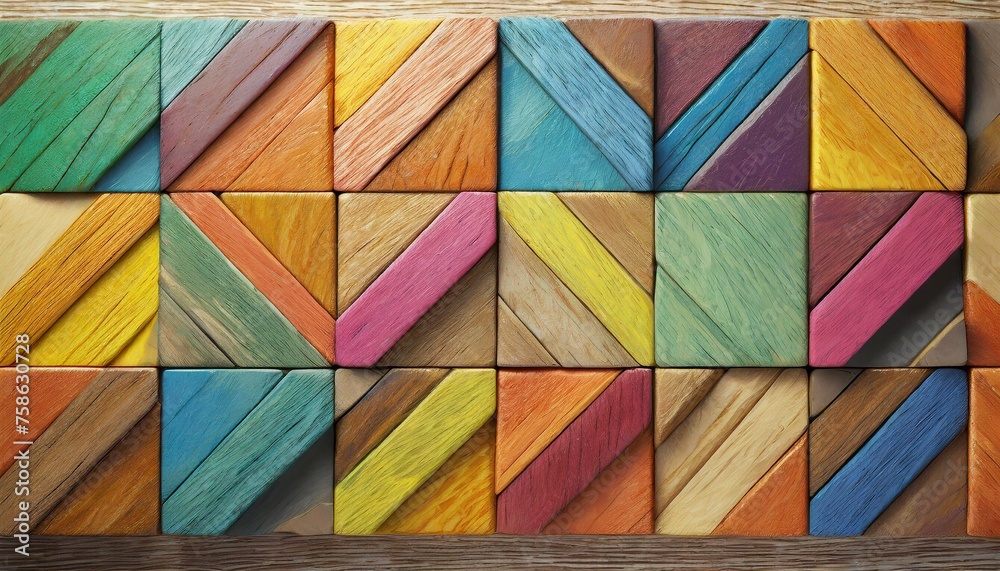Fototapeta premium colorful wooden cube background