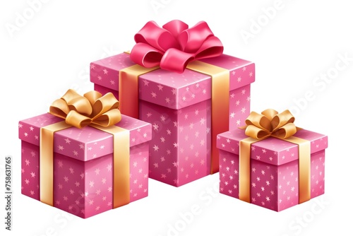 set of gift box isolated this png file with an isolated cutout object on a transparent background