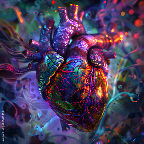 Vibrant Heart Art Generative AI