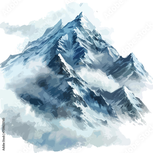 Cloudy Mountains Clipart Clipart isolated on white background