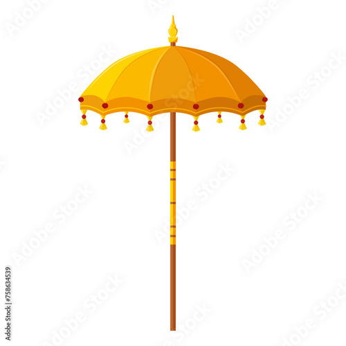 Balinese umbrella isolated in white