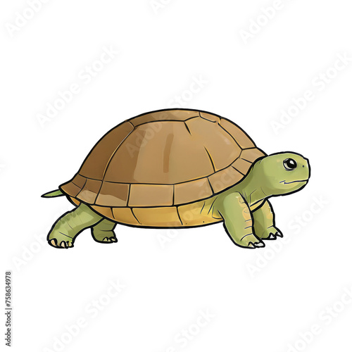 Turtle Hand Drawn Cartoon Style Illustration