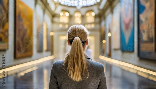 Frau in einem Kunstmuseum photo