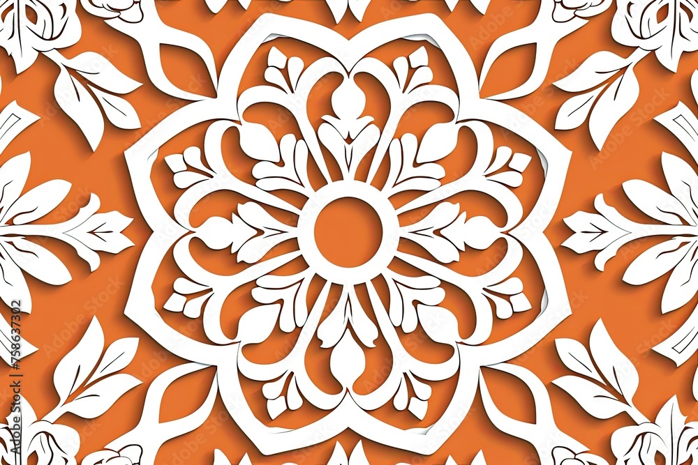 beautiful apricot and white modern islamic ornament wall vector with floral pattern beautiful apricot and white modern islamic ornament wall vector with floral pattern