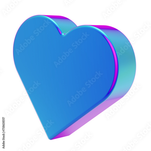 3D rendering love holographic illustration (ID: 758638517)