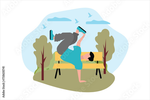 Weekend Activity Flat Illustration Design