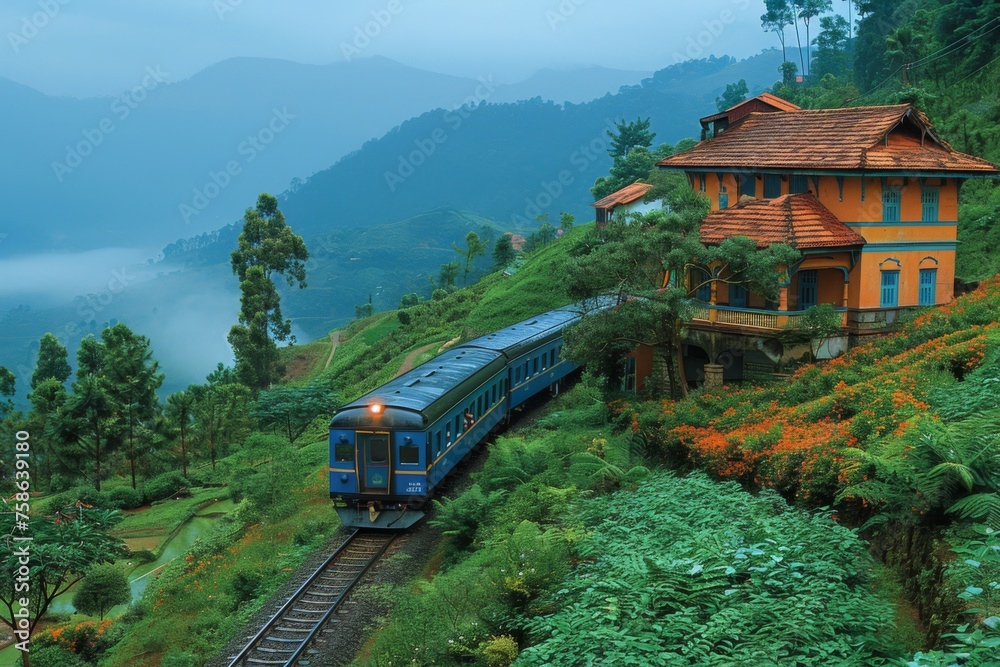 Misty Mountain Rail Journey: A Serene Ride Through Verdant Hillsides Misty Mountain Rail Journey: A Serene Ride Through Verdant Hillsides