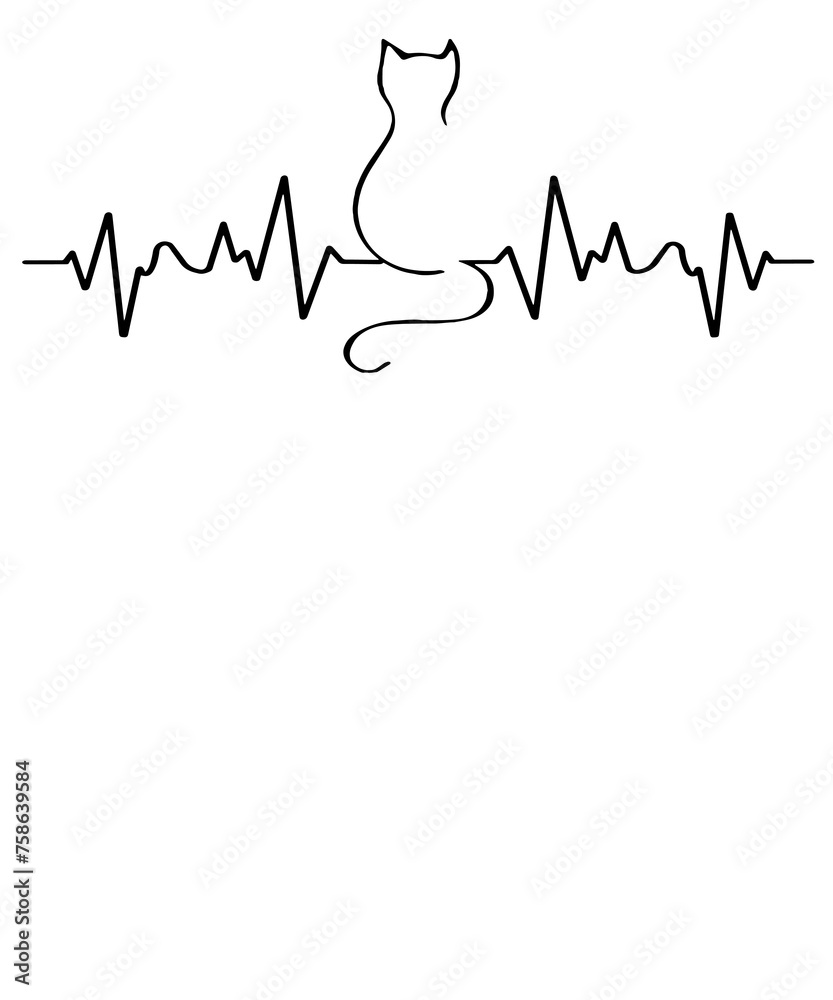 Cat Heartbeat EKG png design, Cat, Kitten, Paws, EKG, Nurse, Shirt design, Cat png, Cat Heartbeat png, Cat with Heart png, Cat Heartbeat Shirt png, Love Cat png, Cat Lover png, Heartbeat png