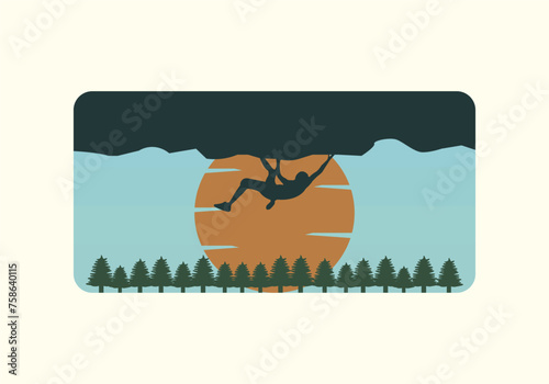 rock climbing logo vector illustrator design