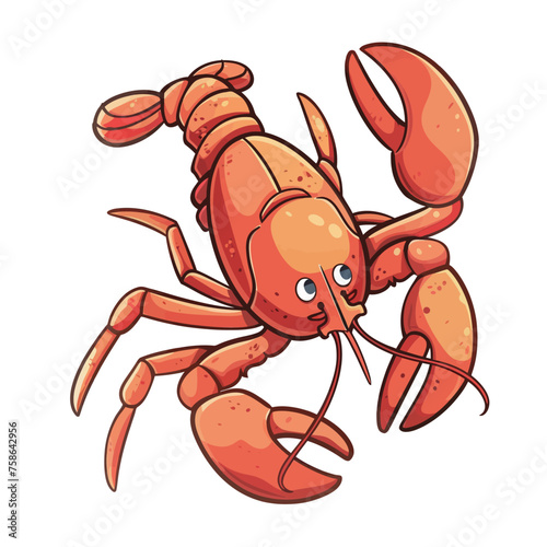 Lobster vector illustration. Crayfish hand drawn sketch.