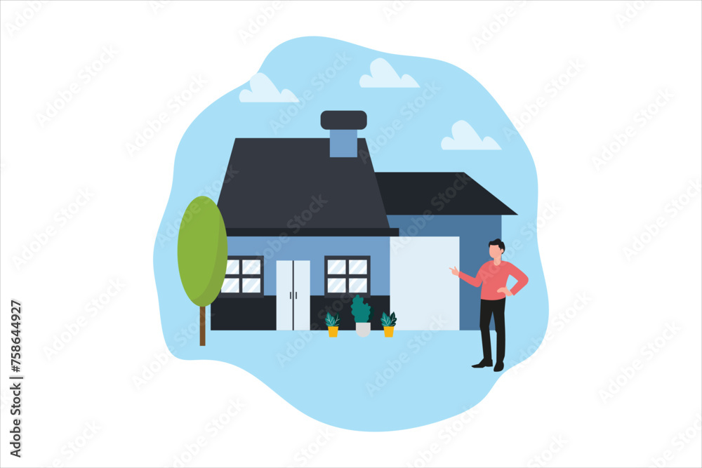 Real Estate Flat Illustration Design Real Estate Flat Illustration Design