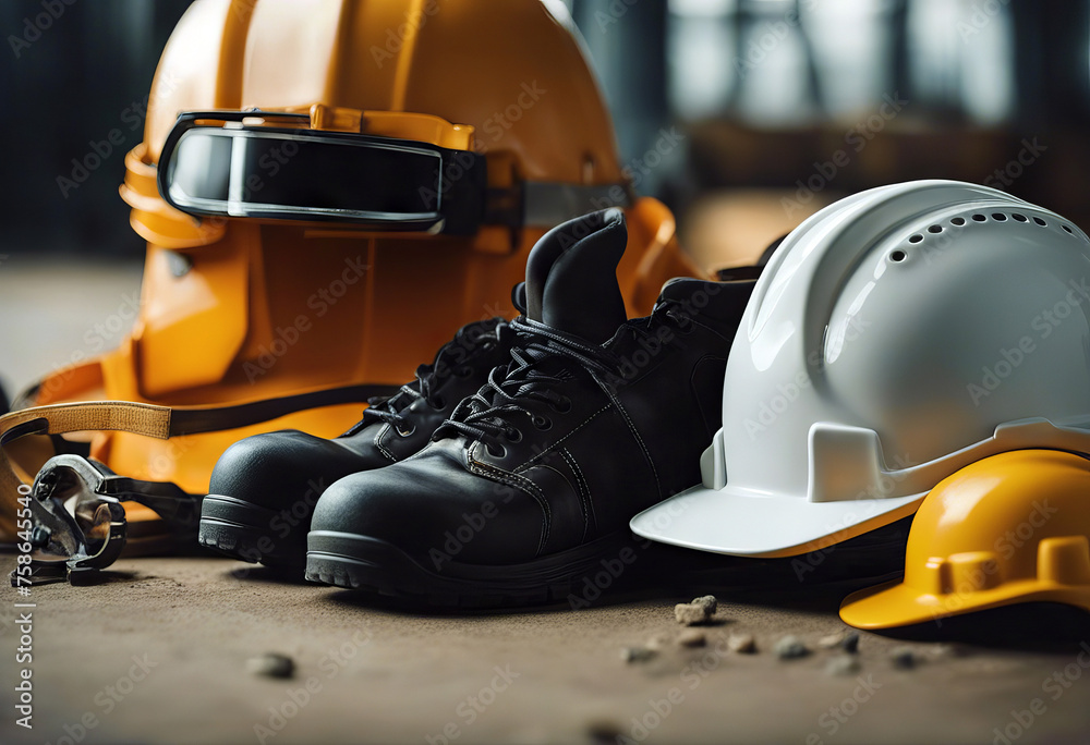 helmet-shoes-tools-construction-tool-builder-protective-clothing-repair