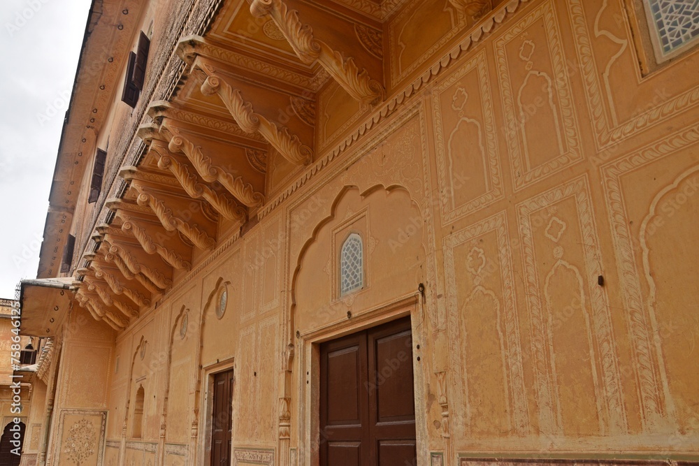 Intricate Architecture of a Traditional Indian Palace at   Nahargarh fort, Jaipur, Rajasthan, India