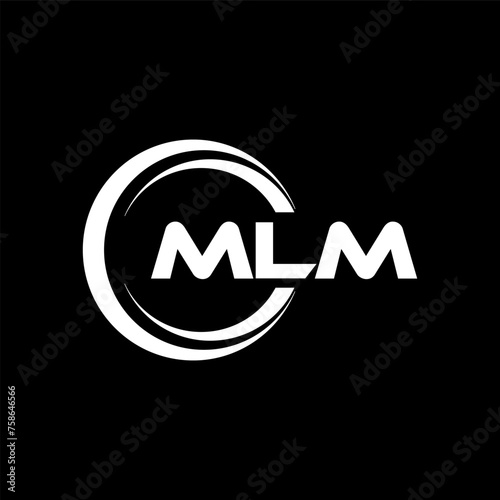 MLM letter logo design with black background in illustrator, cube logo, vector logo, modern alphabet font overlap style. calligraphy designs for logo, Poster, Invitation, etc.