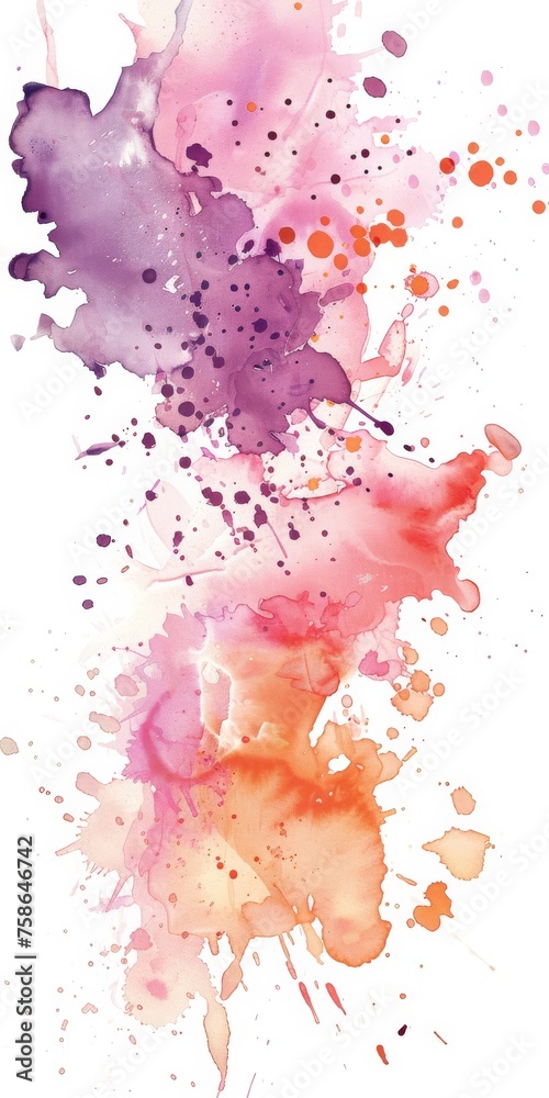 Elegant gradient watercolor splash in purple and pink, perfect for creative backgrounds and design projects.