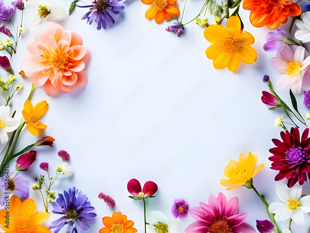 frame with flowers