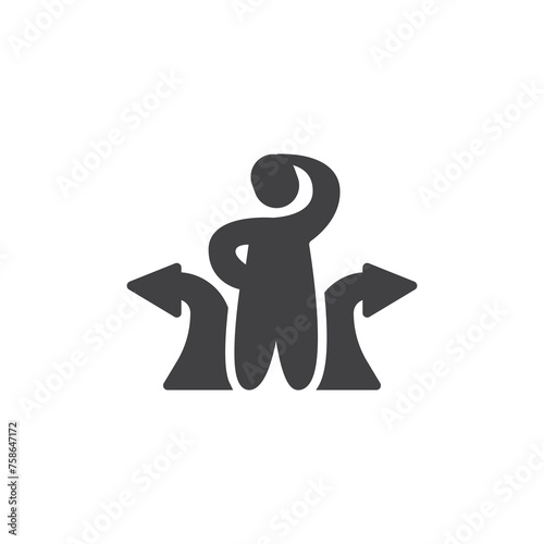 Person making decision vector icon