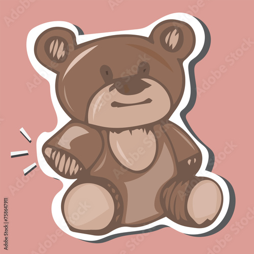 cute bear cartoon sticker minimal