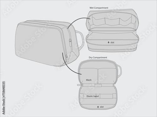 washbag organizer illustration 