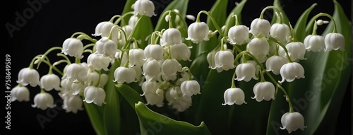 An amazingly beautiful bouquet of fresh lilies of the valley.
