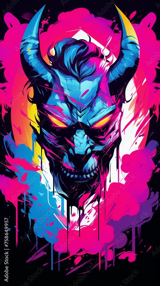 Jersey Devil,isolated, cold colors, synthwave, fortnite,