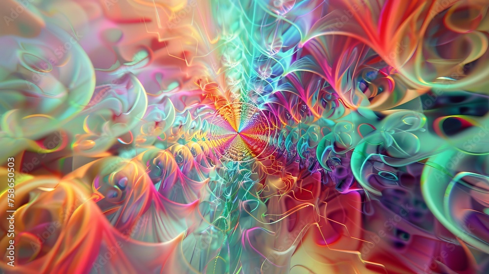 Fototapeta premium abstract vibrant fractal pattern futuristic technology background