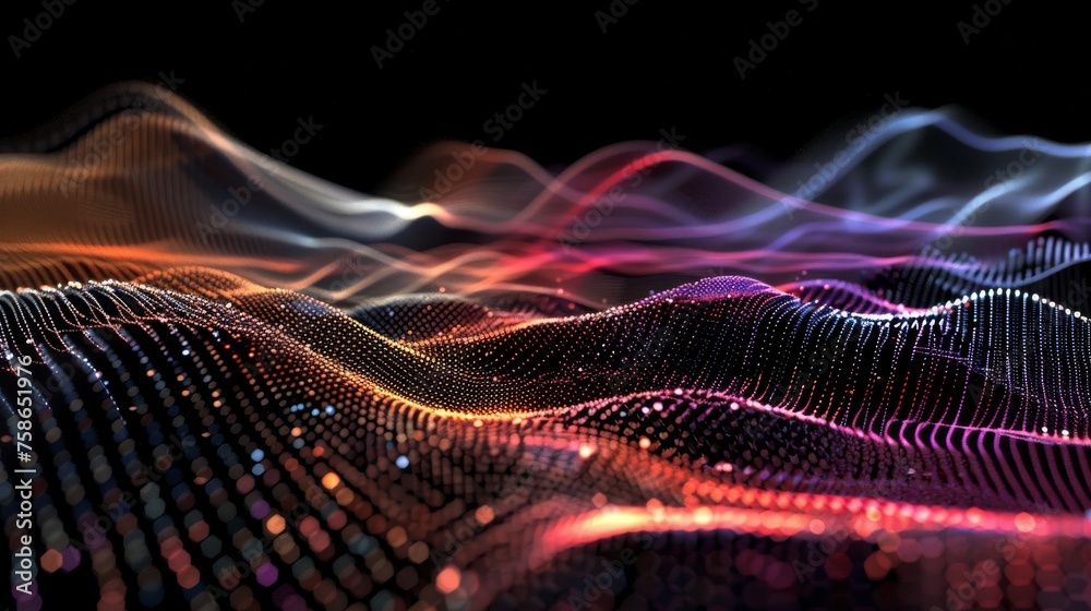 abstract blurry wave of luminous data technology background abstract blurry wave of luminous data technology background