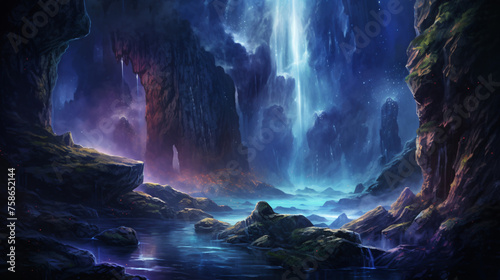 Celestial Cascades Galactic Waterfalls