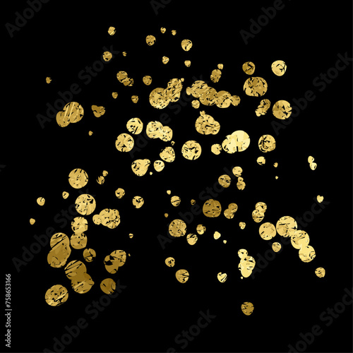 Gold Foil Frame ,gold splatter frames glitter. Stardust Gold Foil Frame Gold brush stroke. Sparkling golden ring frame made on brush stroke isolated on transparent background. Vector design element.