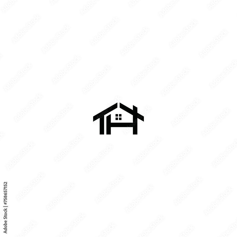 T H initial real estate building logo vector concept