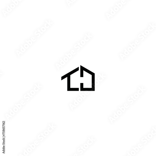 T H initial real estate building logo vector concept