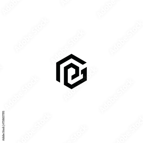 P G / G P initial icon logo design