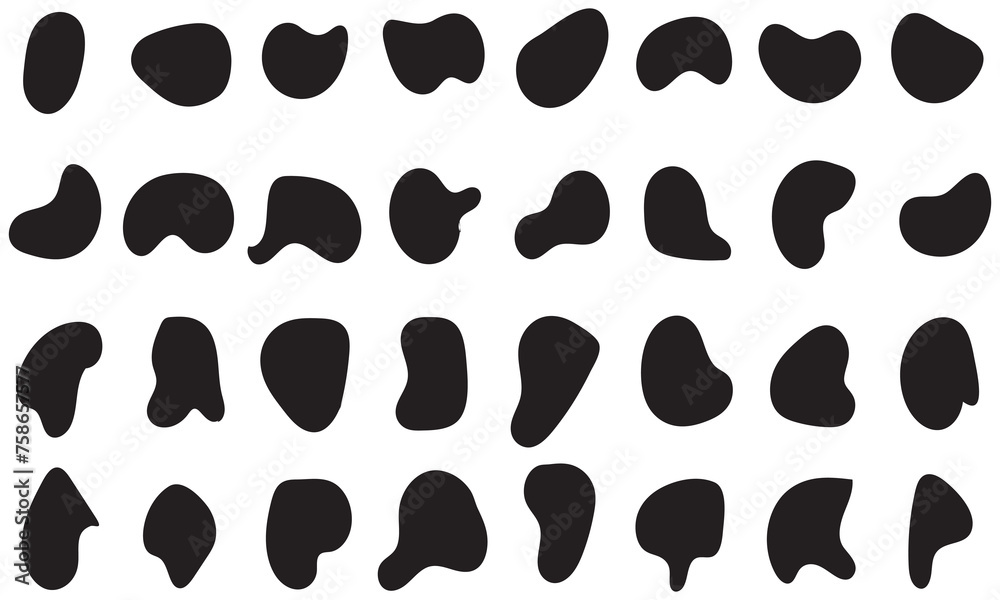 Organic blob shape with irregular form abstract vector illustration. Random oval pebble, asymmetric stone, round amoeba blot. Set of simple graphic geometric stained. Contemporary banner Organic blob shape with irregular form abstract vector illustration. Random oval pebble, asymmetric stone, round amoeba blot. Set of simple graphic geometric stained. Contemporary banner