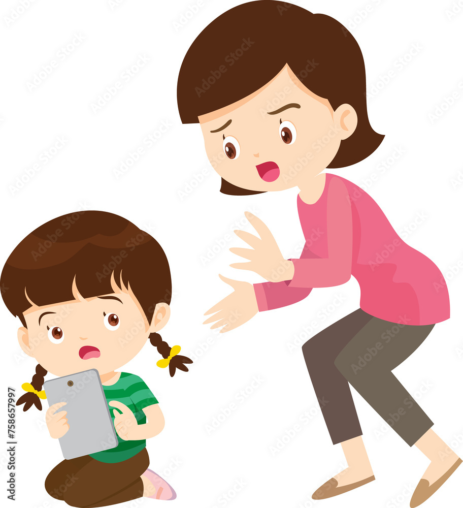 parent angry scold kid mobile phone addicted parent angry scold kid mobile phone addicted