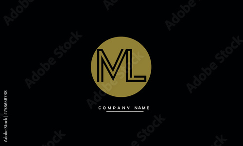 ML, LM, M, L Abstract Letters Logo Monogram