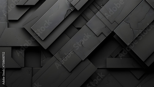 3D Black Shapes Background