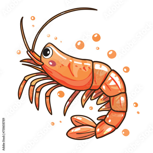 Lobster isolated on white background. Vector illustration of a cartoon lobster.