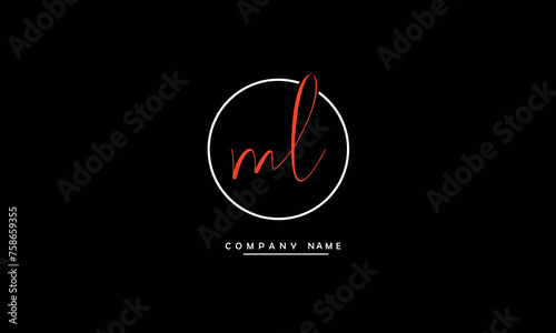 ML, LM, M, L Abstract Letters Logo Monogram