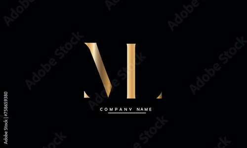 ML, LM, M, L Abstract Letters Logo Monogram