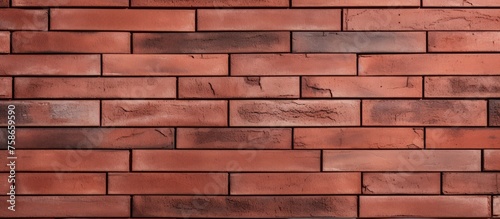 A detailed closeup of a brown rectangular brick wall showcasing the intricate brickwork and symmetry of the composite material. The wall displays varying tints and shades, resembling wood grain
