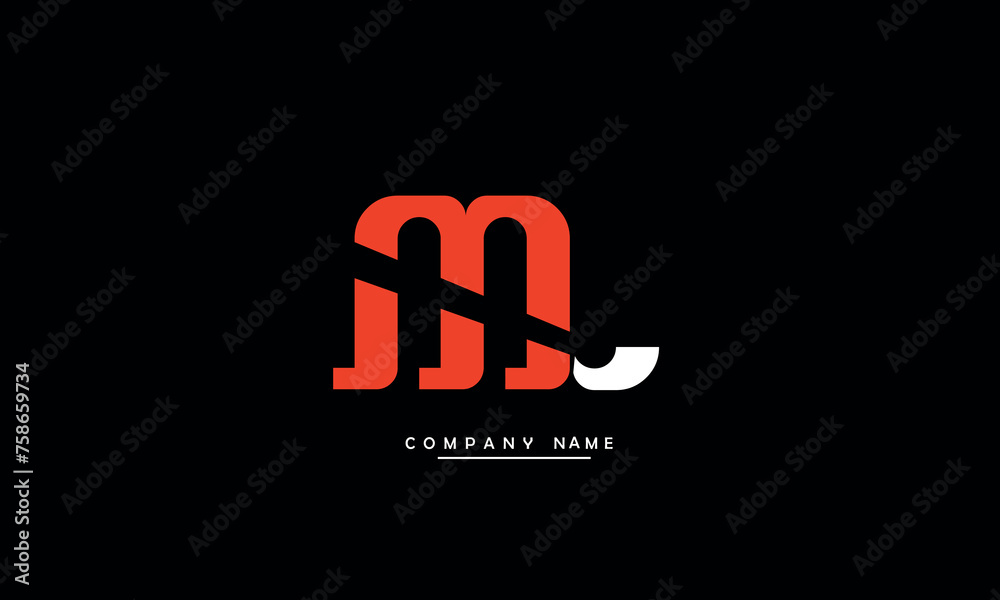 ML, LM, M, L Abstract Letters Logo Monogram