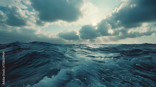 Cinematic images of the ocean and sky beautiful ocean water clear sky
