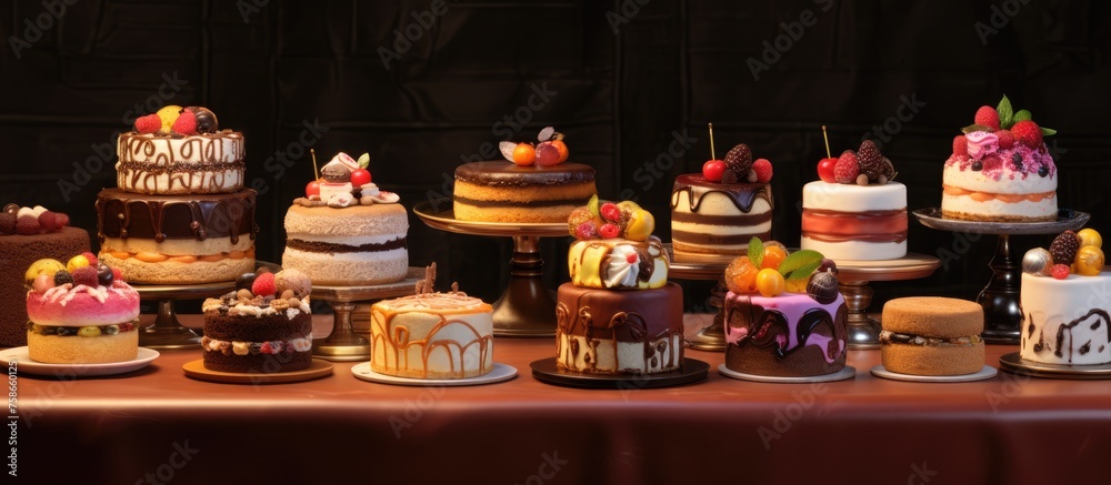 Delectable assortment of cakes, cookies, and desserts