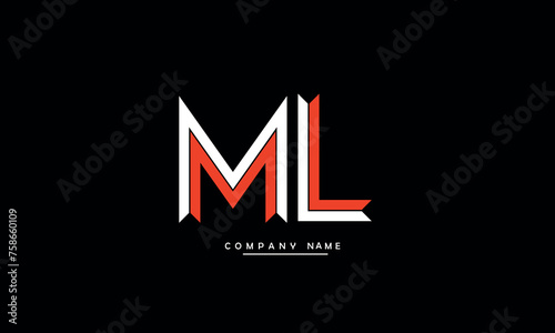 ML, LM, M, L Abstract Letters Logo Monogram