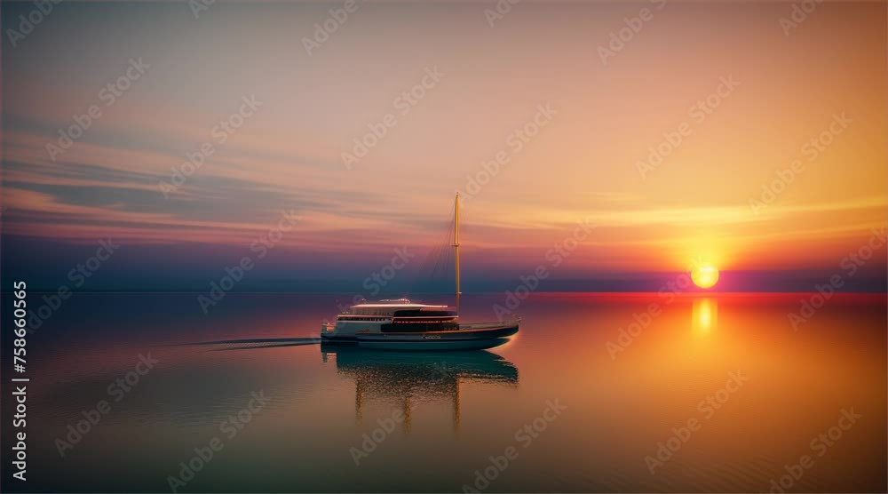 luxury motor boat in the sea in the evening sunlight, luxury summer adventure, active vacation in sea. luxury motor boat in the sea in the evening sunlight, luxury summer adventure, active vacation in sea.