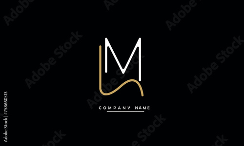 ML, LM, M, L Abstract Letters Logo Monogram