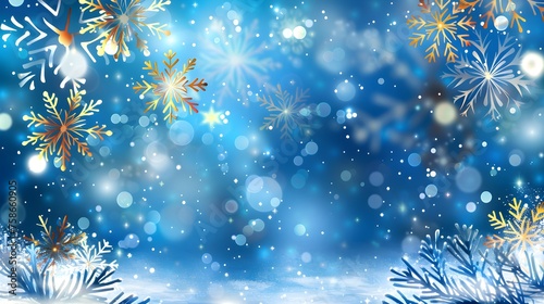 christmas background with snowflakes © Naeem